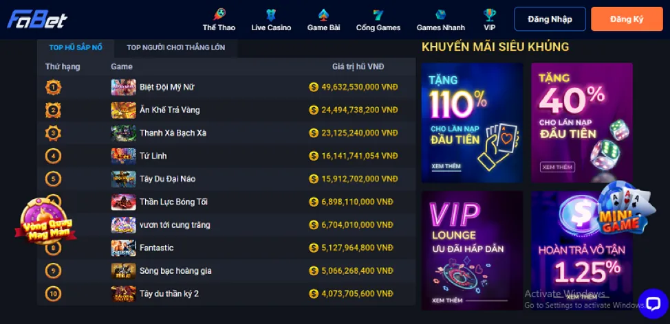 Tổng quan các trò chơi slot tại vn123 nhà cái